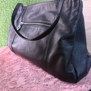 Large Black Leather Heshe Bag